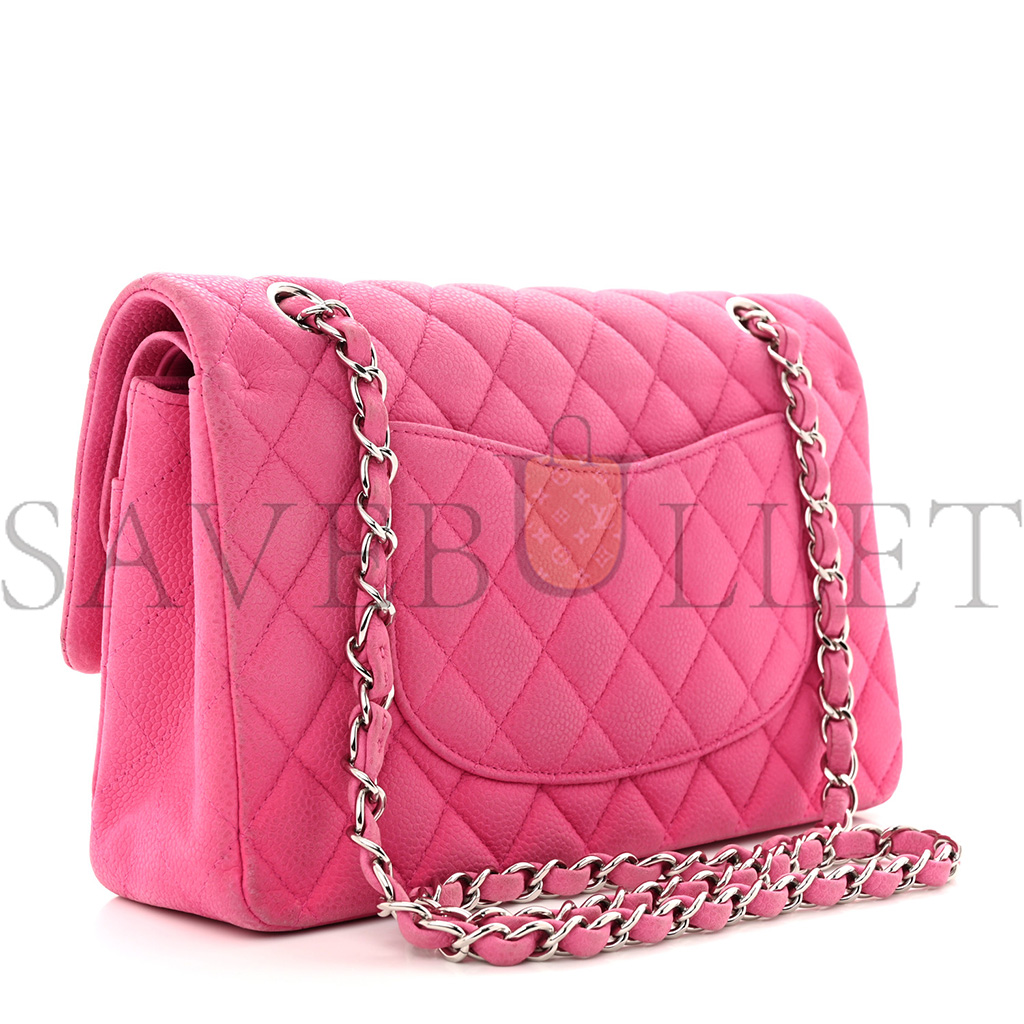 CHANEL IRIDESCENT CAVIAR QUILTED MEDIUM DOUBLE FLAP LIGHT GOLD PINK (25*15*6cm)